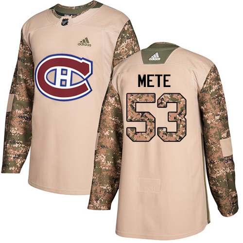 Adidas Canadiens #53 Victor Mete Camo Authentic Veterans Day Stitched NHL Jersey